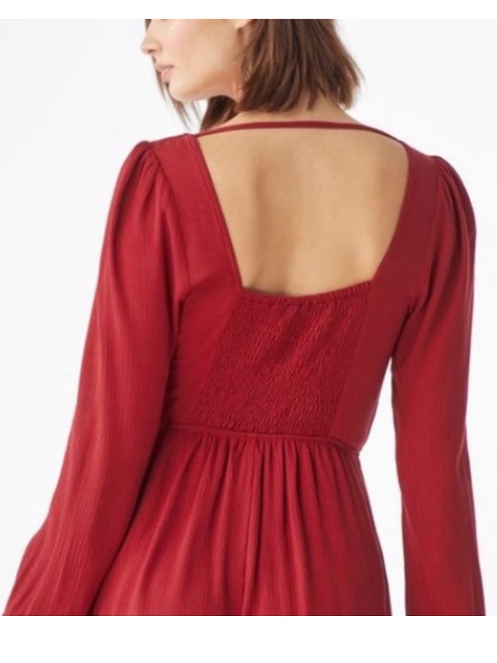 JustFab Raspberry Red Long-Sleeve Button Front Romper - Picture 3 of 9